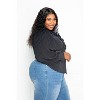Slickblue Waterfall Frill Pleated Sleeve Blouse , Plus Size Shirt , Bow Detail Style , Black, 1XL - 3 of 4