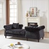 81-inch Chenille Face-to-face Chaise Lounge with Two Pillows,Nailhead trim,Button Tufted Design and Rolled Arms for Lounge, Living room and Office - 3 of 4