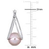 EVERLY JEWELRY | 10k Gold 8 - 8.5 MM Cultured Freshwater Pearl Drop Hoop Earrings - Multiple metal color & pearl color options. - 3 of 4