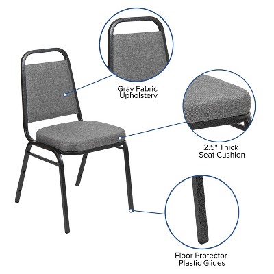 Gray Fabric and Metal Stacking Banquet Chair