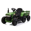Sandinrayli Kids Electric Ride On Toy Tractor 12V Battery Powered Ride On Car with Trailer - 2 of 2