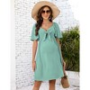 Whizmax Maternity Dresses for Baby Shower Women's Knotted V Neck Knee Length Wrap Baby Shower Dress - 4 of 4
