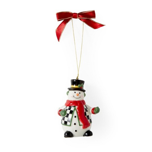 Spode Christmas Tree Black and White Snowman Ornament - image 1 of 4