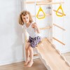 7-in-1 Jungle Gym for Toddlers, Indoor Climber Playset with Plate Swing Slide Rings, Wall Mouted Wooden Play Gym for Boys Girls Birthday Gifts - 4 of 4