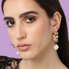SOHI Women's Gold Abstract Hoop Earrings - 3 of 3