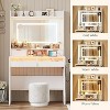 GAOMON Vanity Desk with Lights and Mirror, 3 Adjustable Power Outlet & Lighting Modes, Makeup Vanity with 4 Drawers, Small Vanity - 4 of 4