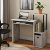 Royal Hampton Computer Desk with Built In Bookshelf, Antique White and Black, Antique White and Black - 2 of 4