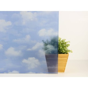 Set of 2 (18"x158") Fablon Clouds Window Film Set White/Blue: Privacy Adhesive for Bedroom, Botanical Pattern - 1 of 3