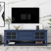 ChicFurnit TV Stands and Consoles Entertainment Center with Storage Cabinets TV Stand Media Console for Living Room, Blue, 59.1"*15.7"*21.7" - 3 of 4