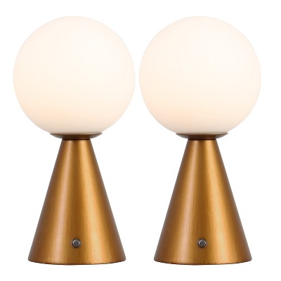 JONATHAN Y Macie Modern Minimalist Globe Rechargeable/Cordless Dimmable Integrated LED Table Lamp with Touch Sensor