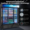 Mojgar 56 Cu Ft Commercial Display Fridge for Beverage,3 Glass Door Upright Refrigerator Merchandiser with Front LED Light - 3 of 4