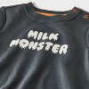 Baby Halloween Checkered Milk Monster T-Shirt & Bloomer Set - Cat & Jack™ Black - 3 of 4