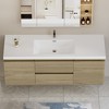Bencmate Bathroom Storage Cabinets, Modern Wall-Mounted Bathroom Storage Vanity Cabinet, Soft Close Drawers, Brown, 59.06"*19.69"*22.44" - 3 of 4