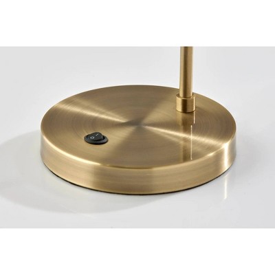 Antique Brass and Smoked Glass Retro Desk Lamp with LED