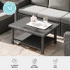 Martha Stewart Bedford Indoor-Outdoor Patio Coffee Table with Lower Storage Shelf and Engineered Wood Top in Rattan Wicker - 4 of 4