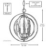 Urban Ambiance Luxury Luxe Industrial Pendant,  11-3/4"H x 10-1/8"W,  Olde Bronze Finish, UHP2321 - 3 of 4