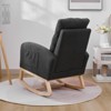 KTMBDW Nursery Rocking Chair, Teddy Upholstered Glider Rocker Rocking Accent Chair Padded Seat with High Backrest for Living Room, Bedroom, Offices - 2 of 4