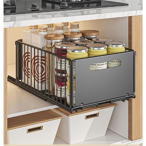 Pull Out Cabinet Organizer | Heavy Duty Carbon Steel | Easy Access, Space-Saving Solution for Kitchen & Pantry Storage - 1 of 2