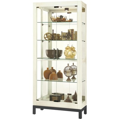 White Lighted Curio Cabinet with Glass Shelves