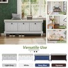 44"W Shoe Bench Storage Bench with Cushion and Three Drawers for Entryway and Living Room-ModernLuxe - 4 of 4