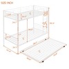 NicBex Twin Over Twin Bunk Bed with Guardrail and Trundle,Twin Loft Bed with Ladder and Converts to 2 Beds,Noise Reduced Bunk Beds for Bedroom - 3 of 4