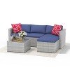 5 Pieces Patio Furniture Set, Rattan Outdoor Patio Furniture Sofa Set with Anti-Slip Cushions, All-Weather Wicker Sectional Sofa with Coffee Table - 2 of 4