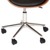 Julian Modern Chair Black/Walnut Veneer Back/Chrome - Armen Living - image 4 of 4