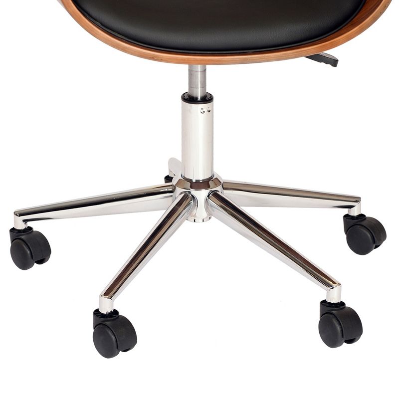 Julian Modern Chair Black/Walnut Veneer Back/Chrome - Armen Living, 4 of 6