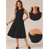 INSPIRE CHIC Women's Notch V Neck Elegant Work Office A-Line Dress with Pockets - 2 of 4