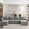 115" 6-Seat Chenille Modular U-Shaped Sectional Sofa with Ottoman, Free Combination - 4 of 4