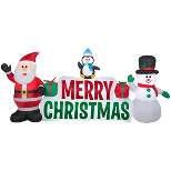 4.4' Santa and Merry Christmas Sign Scene Inflatable Christmas Decoration - Gemmy