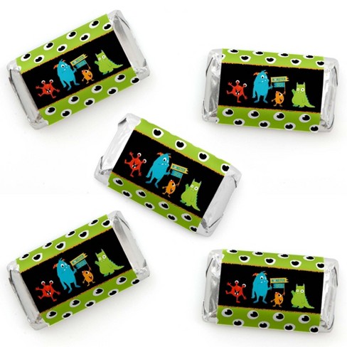 Big Dot Of Happiness Monster Bash Mini Candy Bar Wrapper Stickers Little Monster Birthday Party Or Baby Shower Small Favors 40 Count Target