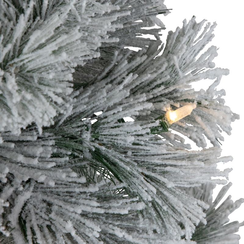 Northlight Pre-Lit Snowy Bristle Pine Artificial Christmas Tree - 7' - Warm White LED Lights, 5 of 10