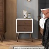 Gulches Serenity Nightstand - 2-Drawer White Mid-Century Accent Piece - 2 of 4