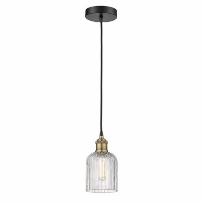 Bridal Veil - 1 Light Cord Hung Mini Pendant In Art Deco Style-9 Inches Tall and 5 Inches Wide