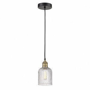 Bridal Veil - 1 Light Cord Hung Mini Pendant In Art Deco Style-9 Inches Tall and 5 Inches Wide - 1 of 1