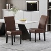 Coolbibila Modern Design PU Leather Dining Room Chairs Set of 2,PU Leather High Back And Solid Rubber Wood Legs Farmhouse Dining Chair - 2 of 4