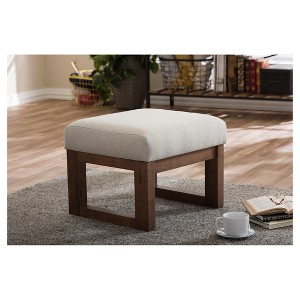 Yashiya Mid - Century Retro Modern Fabric Upholstered Ottoman Stool - Baxton Studio - 1 of 4
