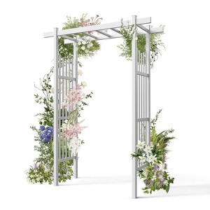 Karl Home | 61" W x 21.5" D PVC White Garden Wedding Arbor - 1 of 4