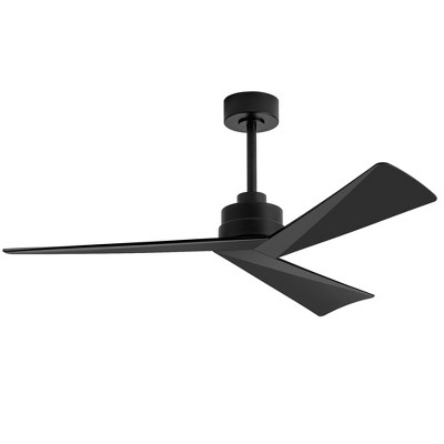 Airsurfer 52" Modern Propeller Ceiling Fan in Matte Black with 3 ABS Blades and Remote Control ¨C No Light