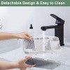 Attop Marble Bathroom Countertop Organizer - Detachable 7 Slots Electric Toothbrush and Toothpaste Holde Drainage Grey - 2 of 4