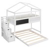 Whisen Twin over Full House Bunk Bed with Storage Staircase and Blackboard - 4 of 4