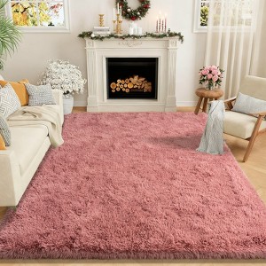 Soft Shag Area Rug 6x9 for Living Room or Bedroom, Fluffy Non-Slip Plush Carpet, Cozy Fuzzy Indoor Rug for Kids Room - 1 of 4