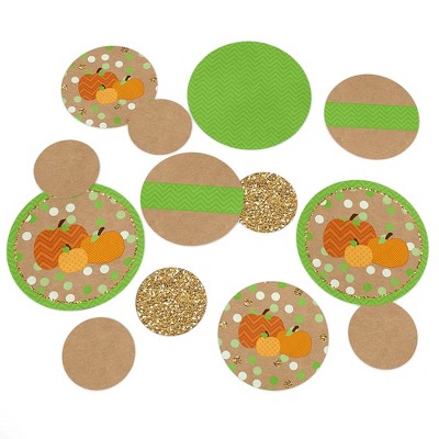 Big Dot of Happiness Pumpkin Patch - Fall, Halloween or Thanksgiving Party Giant Circle Confetti - Party Decorations - Large Confetti 27 Count