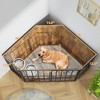 LOVMOR Furniture Dog Crate Corner, Dog Kennel Corner Wooden End Table with Bowl, Indoor Pet Crates Corner Side Table for Dogs - 4 of 4