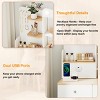 TopComfy Makeup Mirrors Vanity Desk with Mirror Makeup Vanity Set with Three Drawers and Two Cabinet for Bedroom, White, 48.53"*17.82"*6" - 4 of 4