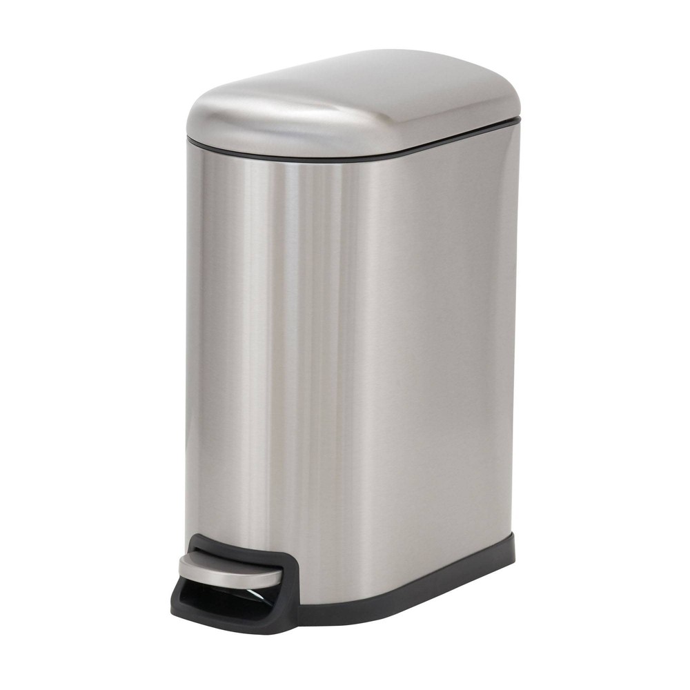 Household Essentials 10L Design Trend Narrow Step Trash Can Stainless Steel