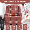 Chenille Power Lift Recliners Chair,Dual Motor Heat Massage Electric Recliners with Power-Remote,High Back Arm Recliner Chair-Coolbibila - 2 of 4