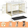 Dog Crate Indoor Furniture, 38.6 inches, Double Door Wooden Cage with Pull-Out Tray, Suitable for Large/Medium/Small Dogs, White - 4 of 4