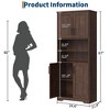 67 Inch Storage Cabinet, Freestanding Bathroom Cabinet with Adjustable Shelves, Kitchen Pantry Cupboard for Living Room Dining Room - 3 of 4